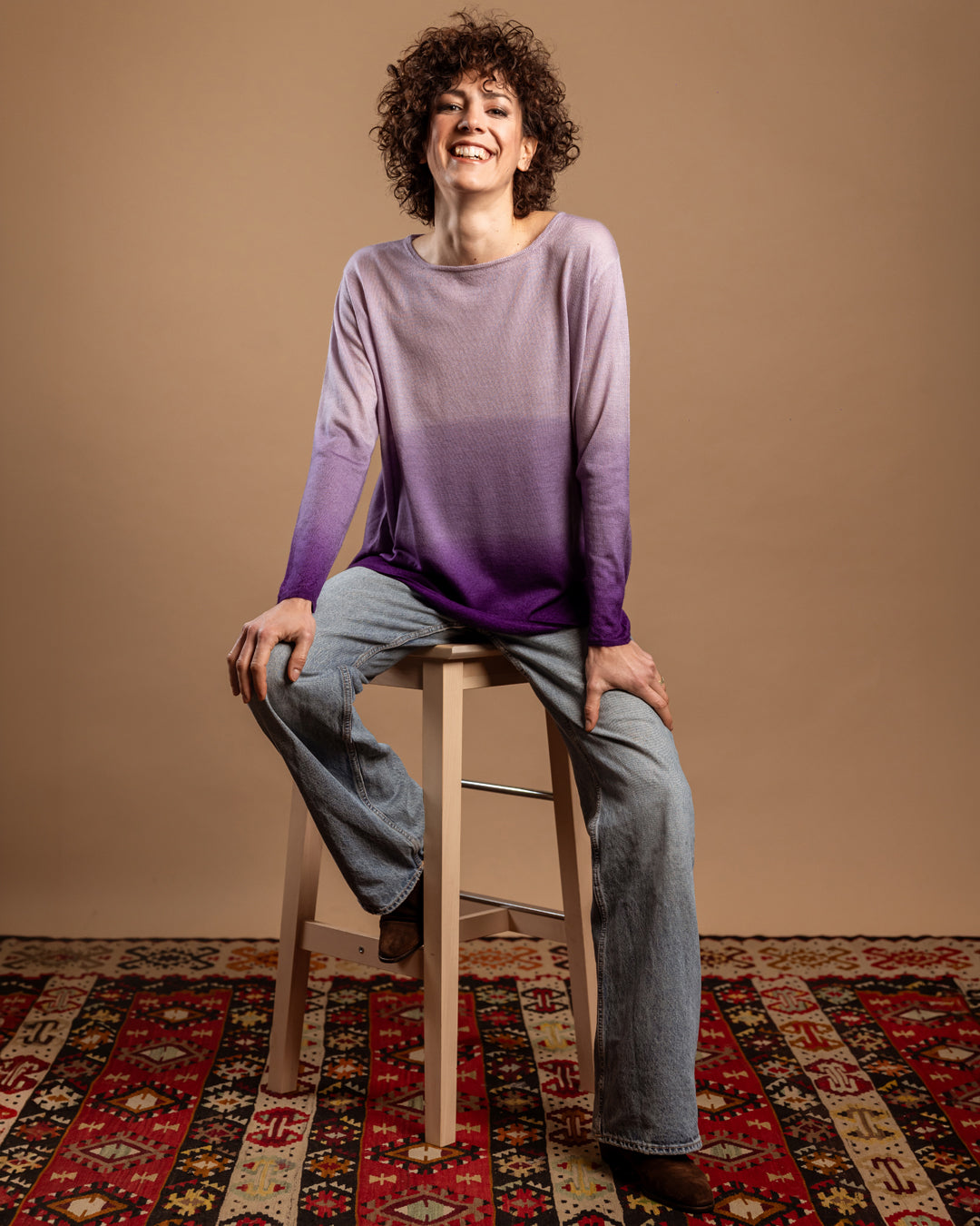 ADRIENNE colore LILLA - MAGLIA SFUMATA IN CACHEMIRE - Ordi.to Accessori