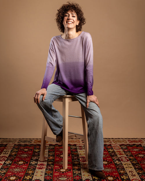 ADRIENNE colore LILLA - MAGLIA SFUMATA IN CACHEMIRE - Ordi.to Accessori