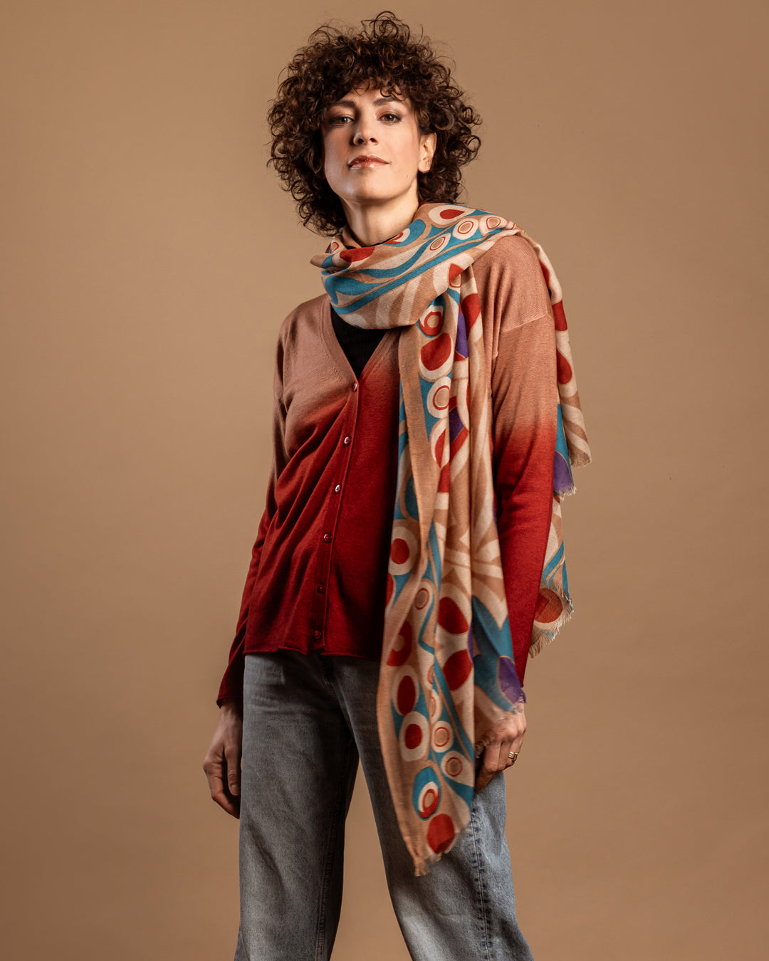 BARICCO MATTONE - Sciarpa stampa maxi azulejo