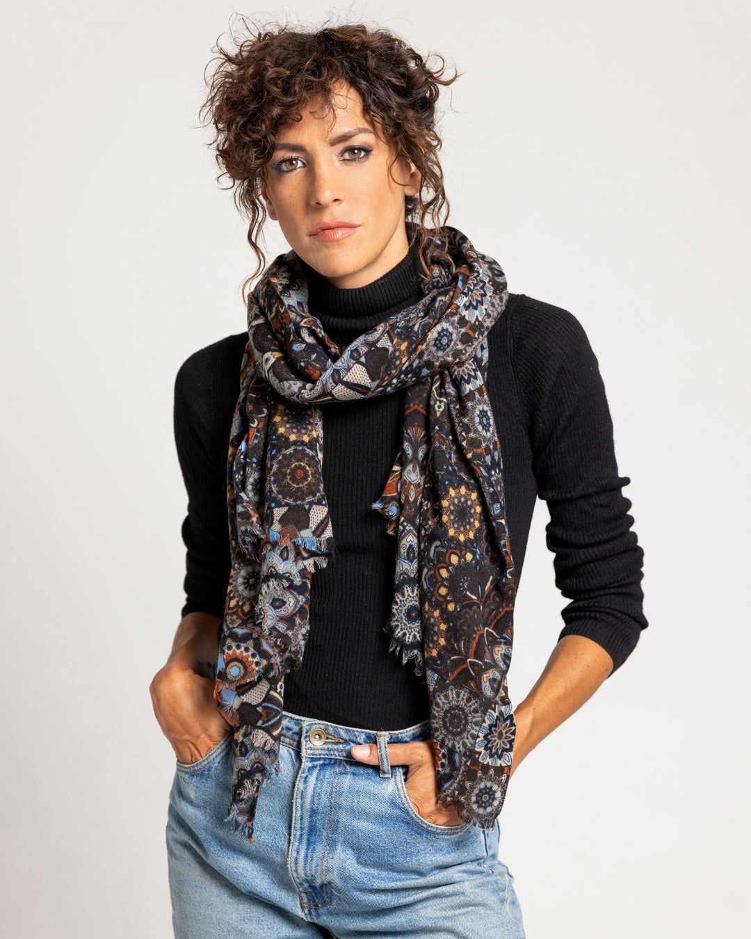 BOCCIONI MARRONE - Sciarpa Unisex in lana