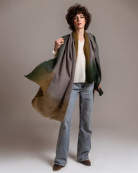 BROWN colore VERDE - Sciarpa con cornice sfumata