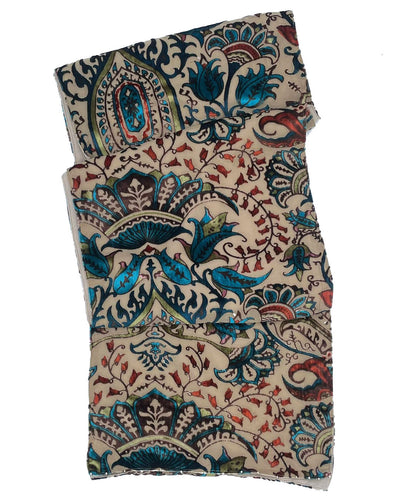 CAREZZA PANNA - Sciarpa devorè con le perline