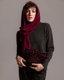 CLIO BORDEAUX - Pochette in Velluto ricamato a mano - Ordi.to Accessori