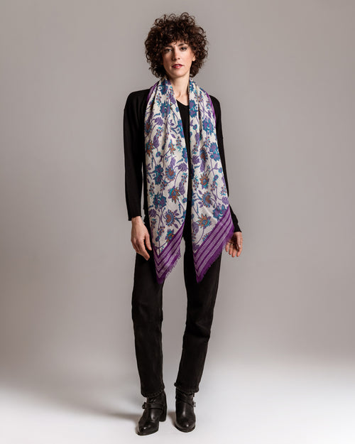 GRIMM VIOLA - Maxi foulard stampa fiori - Ordi.to Accessori