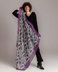 GRIMM VIOLA - Maxi foulard stampa fiori