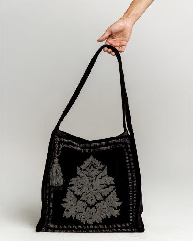 KATIA NERA - Borsa in Velluto ricamato a mano