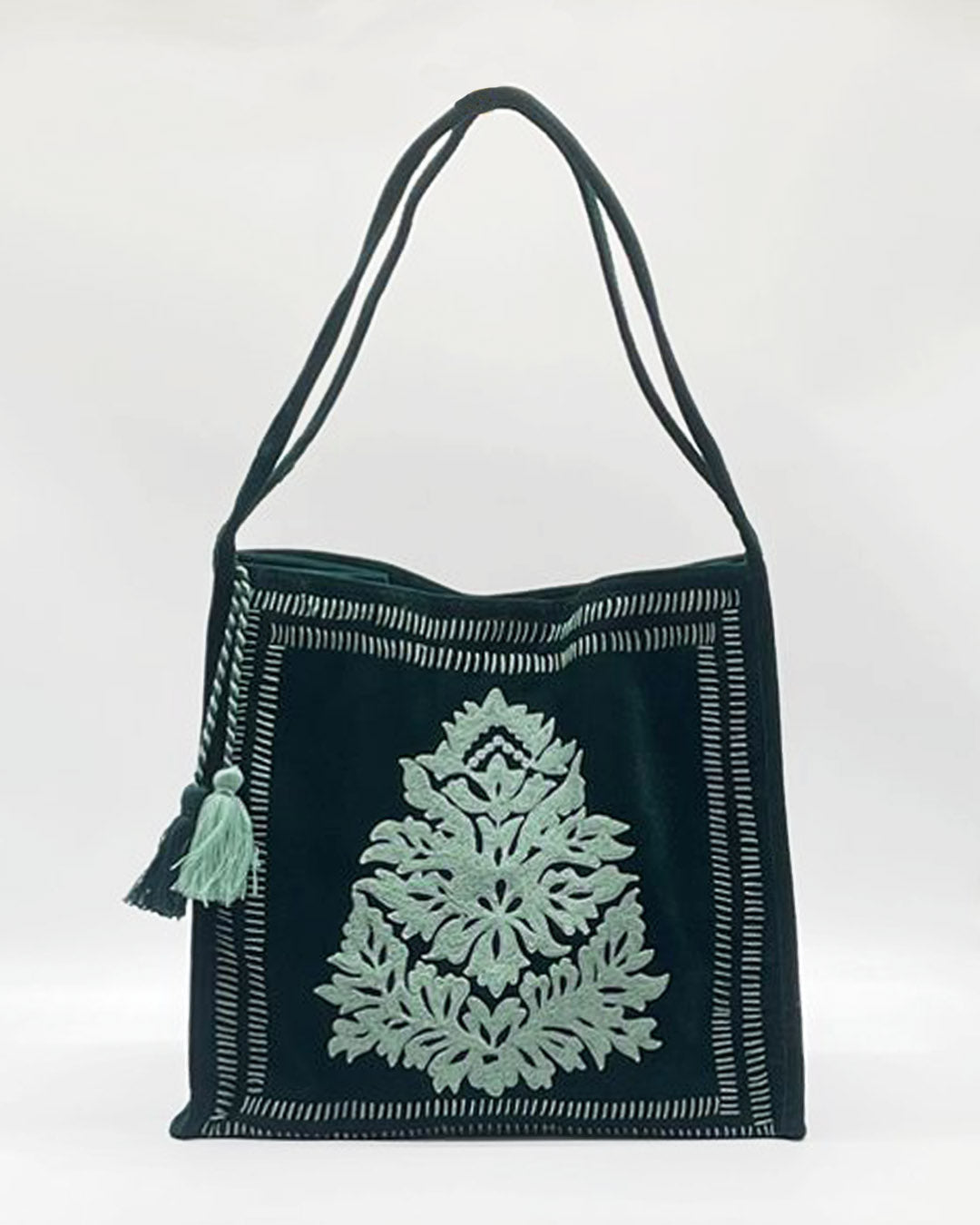 KATIA VERDE - Borsa in Velluto ricamato a mano