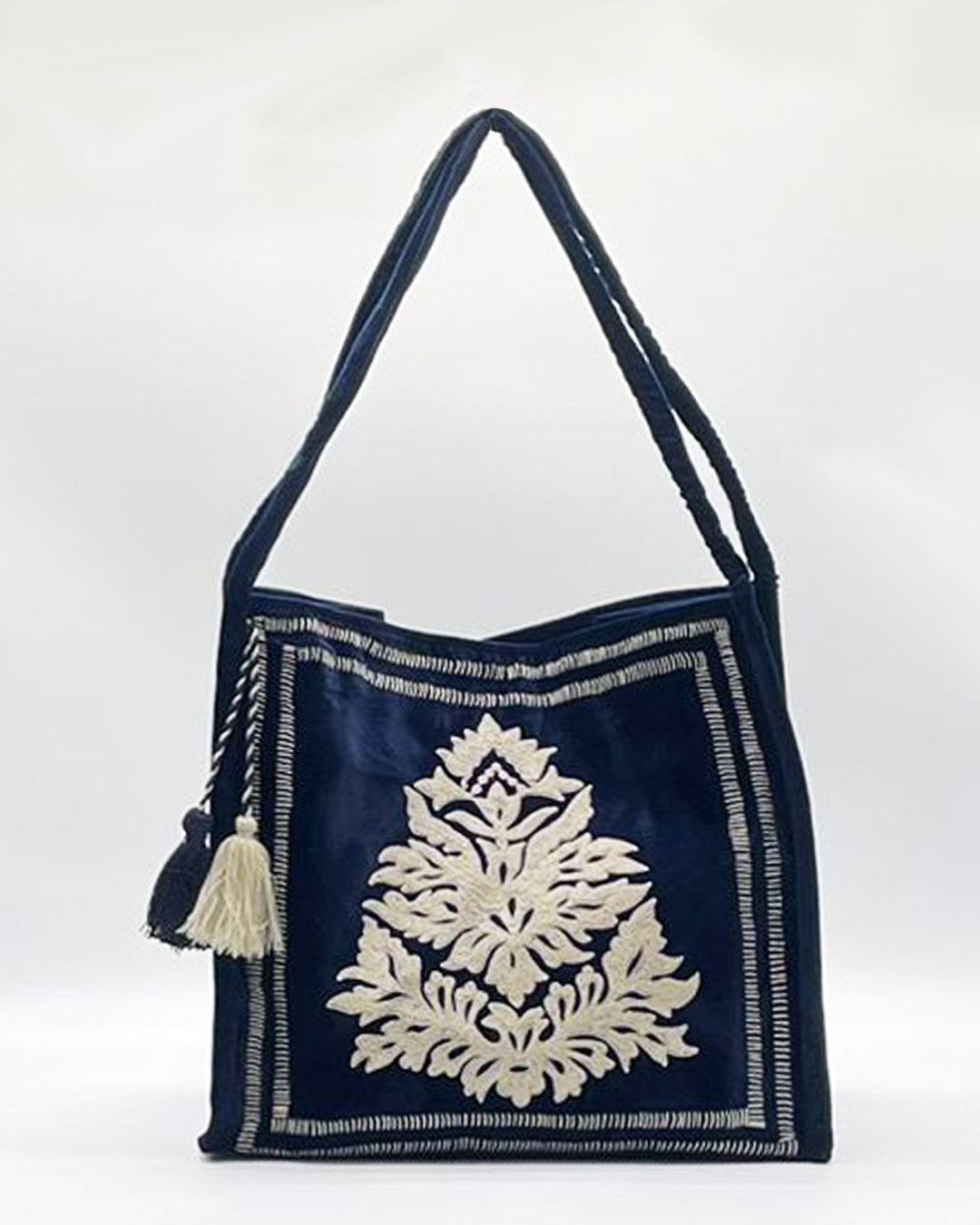 KATIA BLU - Borsa in Velluto ricamato a mano