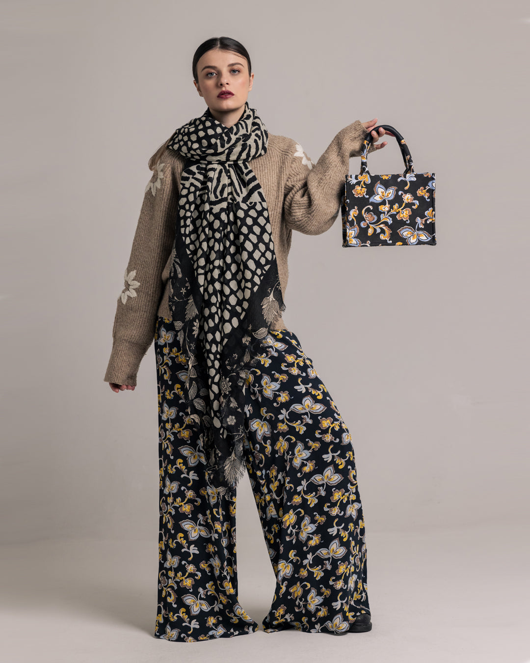 Ordi.to Accessori LEONARDO NERA - Sciarpa in lana