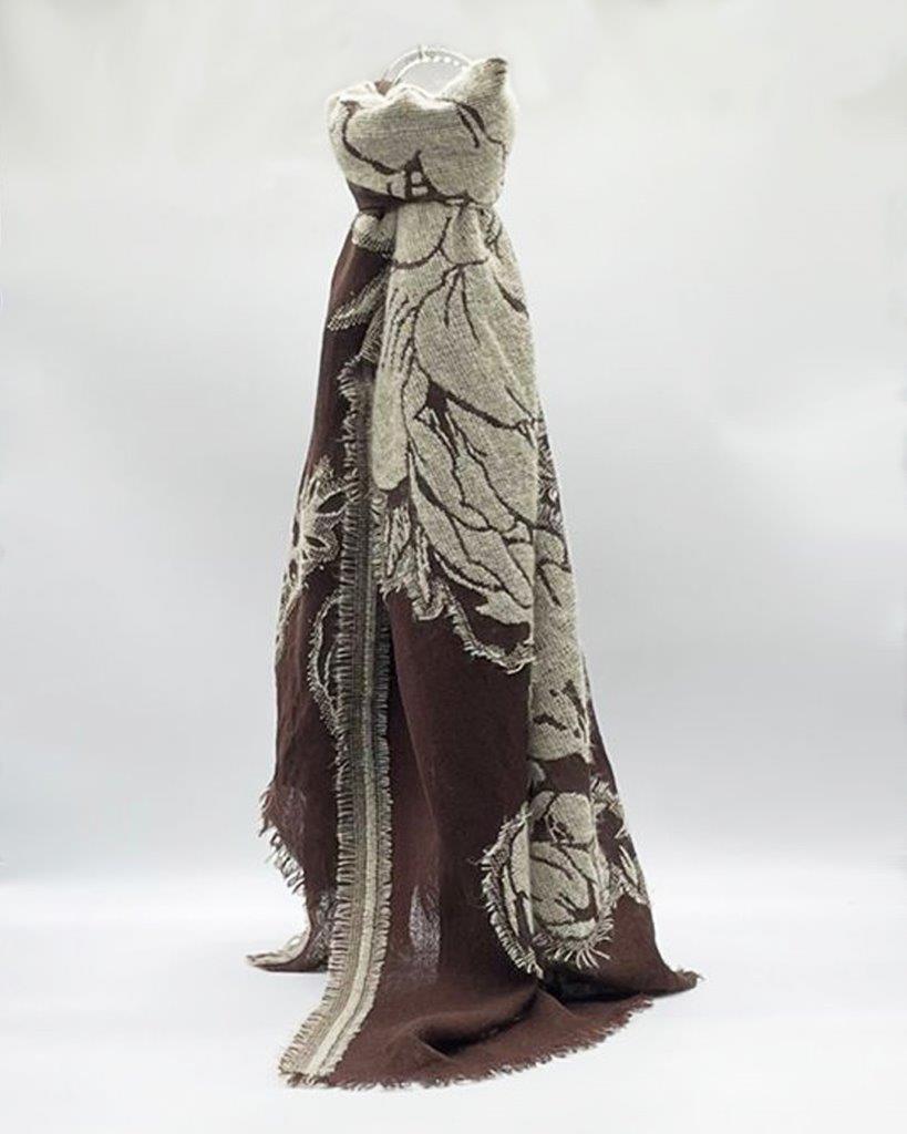 LOVAS MARRONE - Sciarpa Jacquard