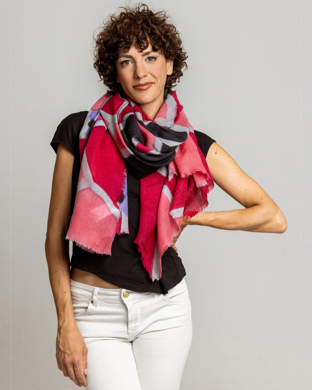 MARMOLADA ROSA - Sciarpa Dipinto a mano