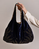 MARTINA BLU - Borsa in Velluto ricamato a mano - Ordi.to Accessori