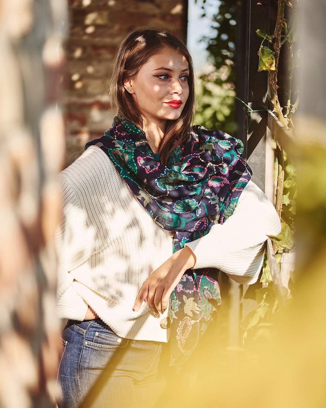 Ordi.to Accessori MICHELANGELO BLU- Sciarpa Unisex in lana