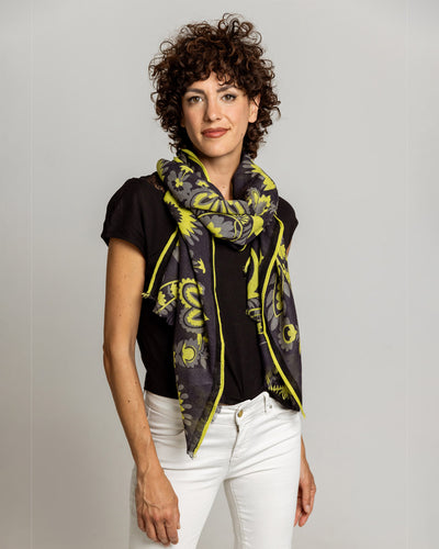 Sciarpa Da Donna Con Frange Con Stampa Di Fiori Di Loto Rosa, Scialle - Foto 11