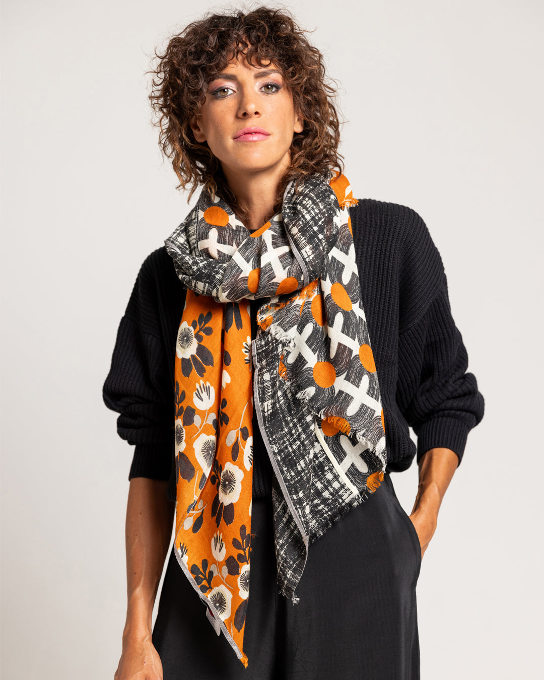 VIENNA ARANCIA - Sciarpa Unisex in lana