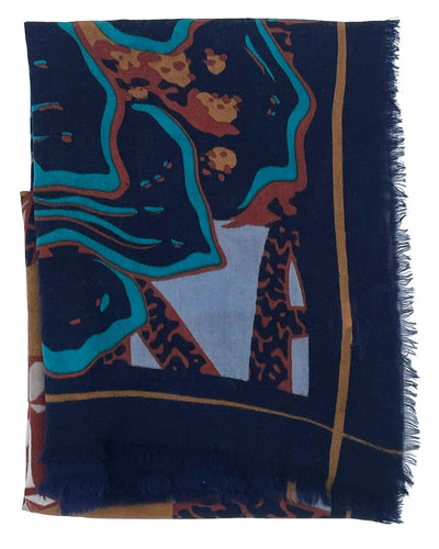 VIVERONE BLU - Sciarpa Stampata