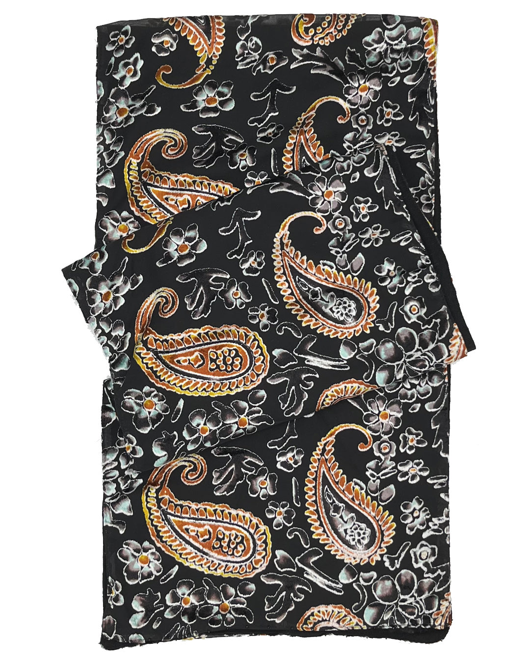 CAREZZA NERA - Sciarpa devorè con le perline