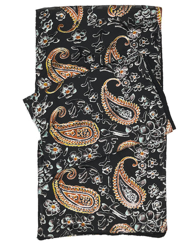 CAREZZA NERA - Sciarpa devorè con le perline