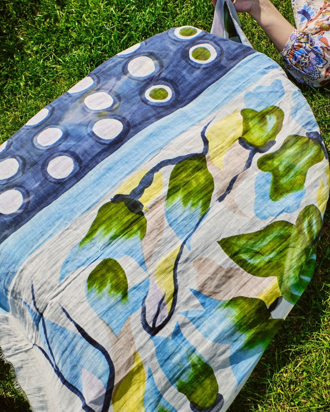 Ordi.to Accessori GINGER BLU - SCIARPA DIPINTO A MANO